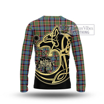 Aikenhead Tartan Long Sleeve T-Shirt with Family Crest Celtic Wolf Style - Tartan Vibes Clothing