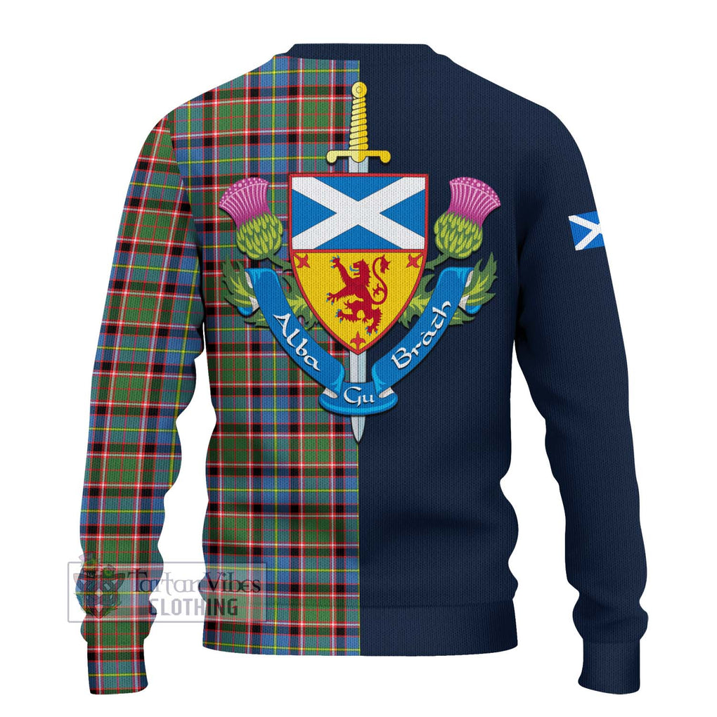 Aikenhead Tartan Ugly Sweater Alba with Scottish Lion Royal Arm Half Style - Tartan Vibes Clothing