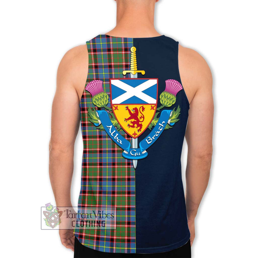 Aikenhead Tartan Men's Tank Top Alba with Scottish Lion Royal Arm Half Style - Tartan Vibes Clothing