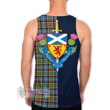 Aikenhead Tartan Men's Tank Top Alba with Scottish Lion Royal Arm Half Style - Tartan Vibes Clothing