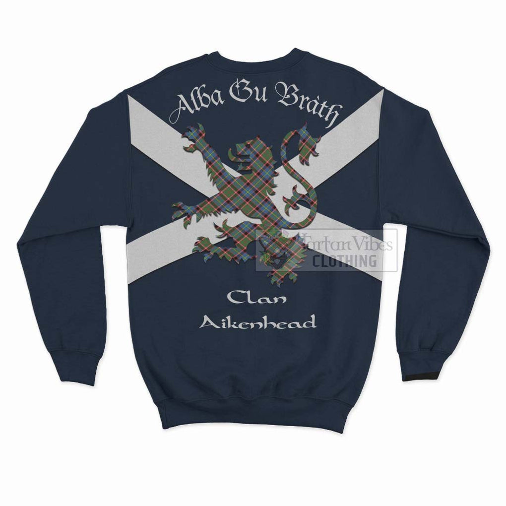 Aikenhead Tartan Lion Rampant Sweatshirt Proudly Display Your Heritage with Alba Gu Brath and Clan Name - Tartan Vibes Clothing