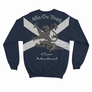 Aikenhead Tartan Lion Rampant Sweatshirt Proudly Display Your Heritage with Alba Gu Brath and Clan Name - Tartan Vibes Clothing