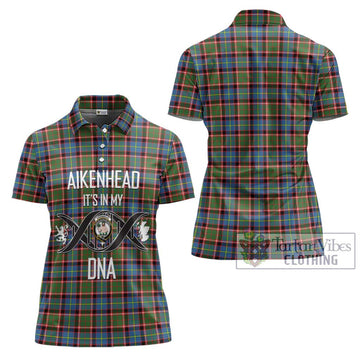 Aikenhead Tartan Women's Polo Shirt with Family Crest DNA In Me Style - Tartan Vibes Clothing