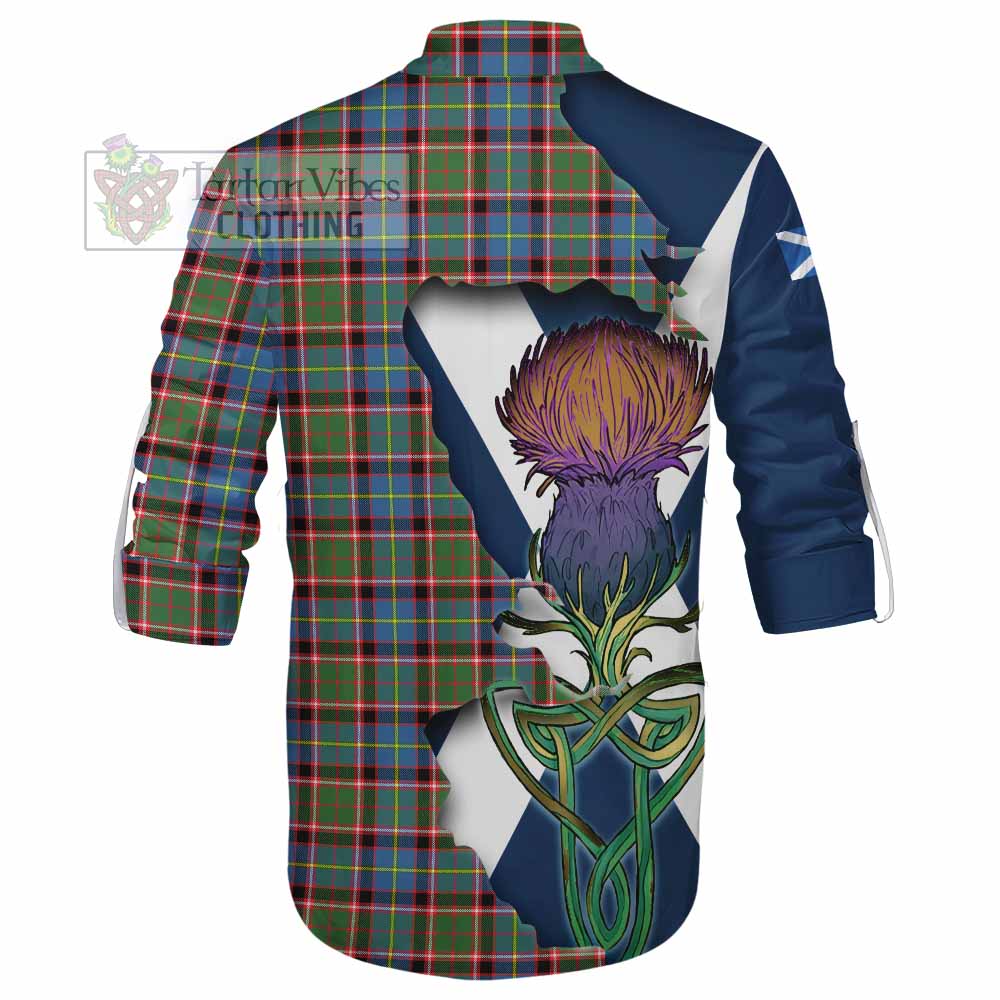 Tartan Vibes Clothing Aikenhead Tartan Family Crest Ghillie Kilt Shirt Scottish Thistle Celtic Inspired