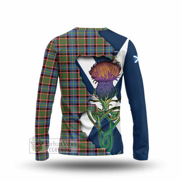 Tartan Vibes Clothing Aikenhead Tartan Family Crest Long Sleeve T-Shirt Scottish Thistle Celtic Inspired