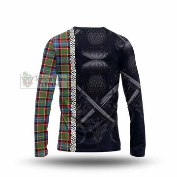 Aikenhead Tartan Long Sleeve T-Shirt with Family Crest Cross Sword Thistle Celtic Vibes - Tartan Vibes Clothing