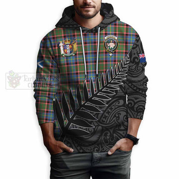Aikenhead Crest Tartan Hoodie with New Zealand Silver Fern Half Style - Tartan Vibes Clothing
