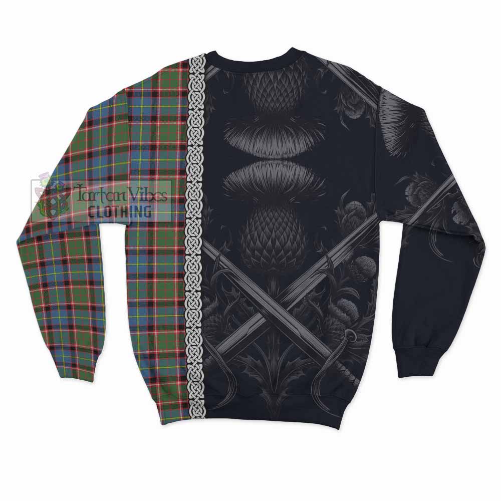 Aikenhead Tartan Sweatshirt with Family Crest Cross Sword Thistle Celtic Vibes - Tartan Vibes Clothing