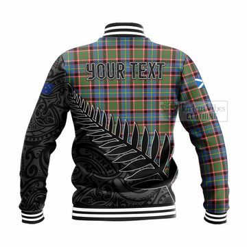 Aikenhead Crest Tartan Baseball Jacket with New Zealand Silver Fern Half Style - Tartan Vibes Clothing