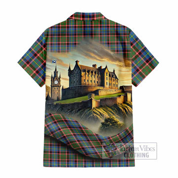 Aikenhead Tartan Family Crest Hawaiian Shirt with Scottish Ancient Castle Style - Tartan Vibes Clothing