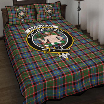 Aikenhead Tartan Quilt Bed Set with Family Crest - Tartan Vibes Clothing