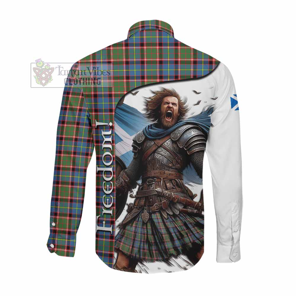 Aikenhead Crest Tartan Long Sleeve Button Shirt Inspired by the Freedom of Scottish Warrior Men's Shirt - Tartan Vibes Clothing
