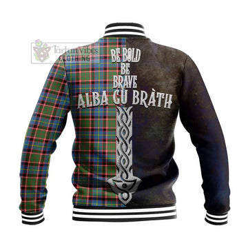 Aikenhead Tartan Family Crest Baseball Jacket Alba Gu Brath Be Brave Lion Ancient Style