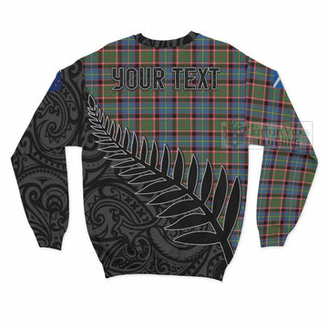 Aikenhead Crest Tartan Sweatshirt with New Zealand Silver Fern Half Style - Tartan Vibes Clothing