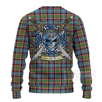 Aikenhead Tartan Ugly Sweater with Family Crest Celtic Skull Style - Tartan Vibes Clothing