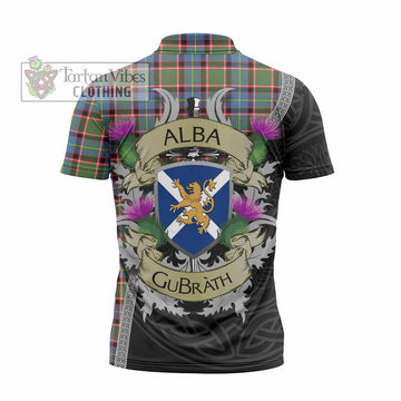 Aikenhead Tartan Family Crest Zipper Polo Shirt Lion Rampant Royal Thistle Shield Celtic Inspired - Tartan Vibes Clothing
