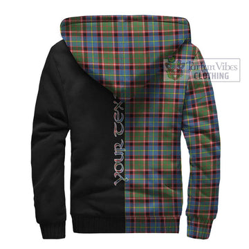Aikenhead Tartan Sherpa Hoodie with Family Crest and Half Of Me Style - Tartan Vibes Clothing