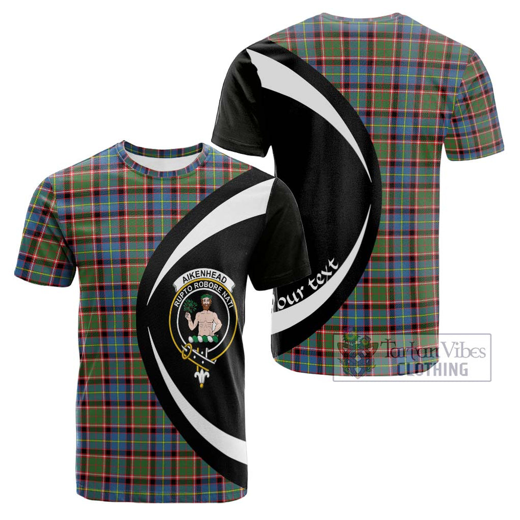 Aikenhead Tartan Cotton T-shirt with Family Crest Circle Style Kid's Shirt - Tartan Vibes Clothing
