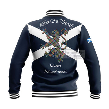 Aikenhead Tartan Lion Rampant Baseball Jacket Proudly Display Your Heritage with Alba Gu Brath and Clan Name - Tartan Vibes Clothing