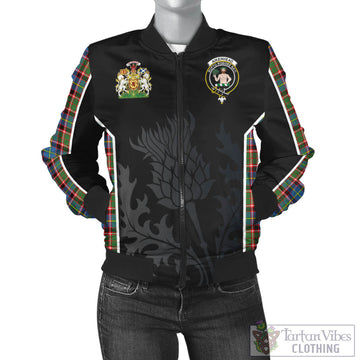 Aikenhead Tartan Bomber Jacket with Family Crest and Scottish Thistle Vibes Sport Style