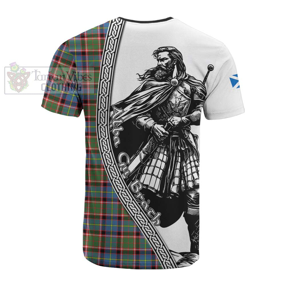 Aikenhead Tartan Clan Crest Cotton T-shirt with Highlander Warrior Celtic Style - Tartan Vibes Clothing