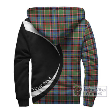 Aikenhead Tartan Sherpa Hoodie with Family Crest Circle Style - Tartan Vibes Clothing
