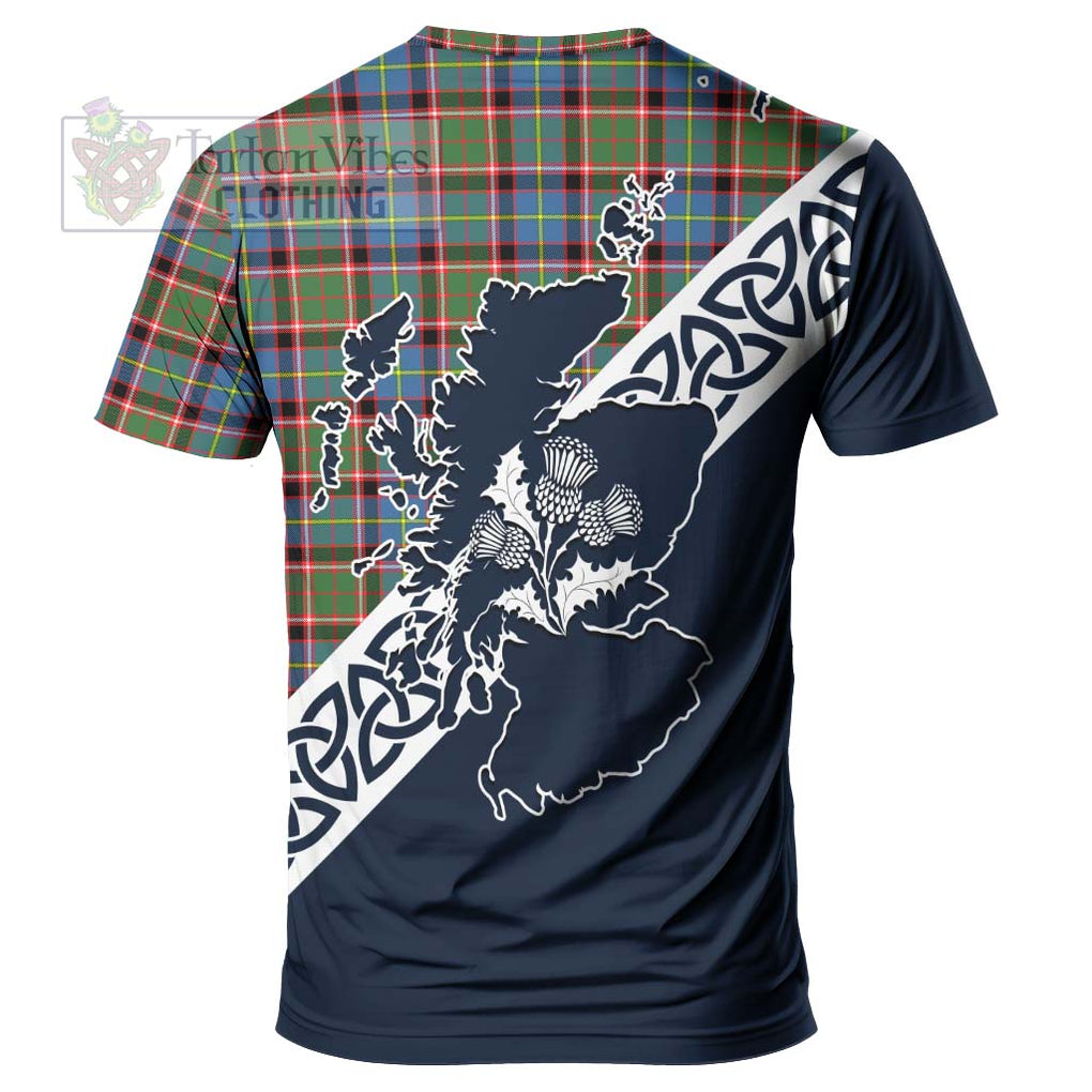 Aikenhead Tartan T-Shirt Featuring Thistle and Scotland Map - Tartanvibesclothing Store