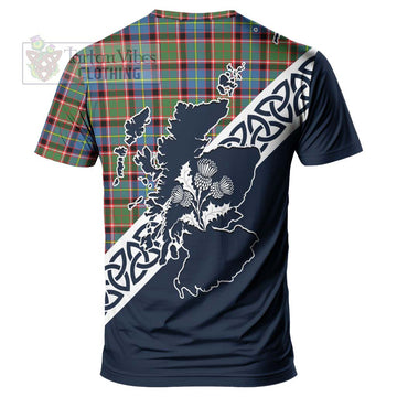Aikenhead Tartan T-Shirt Featuring Thistle and Scotland Map - Tartanvibesclothing Store