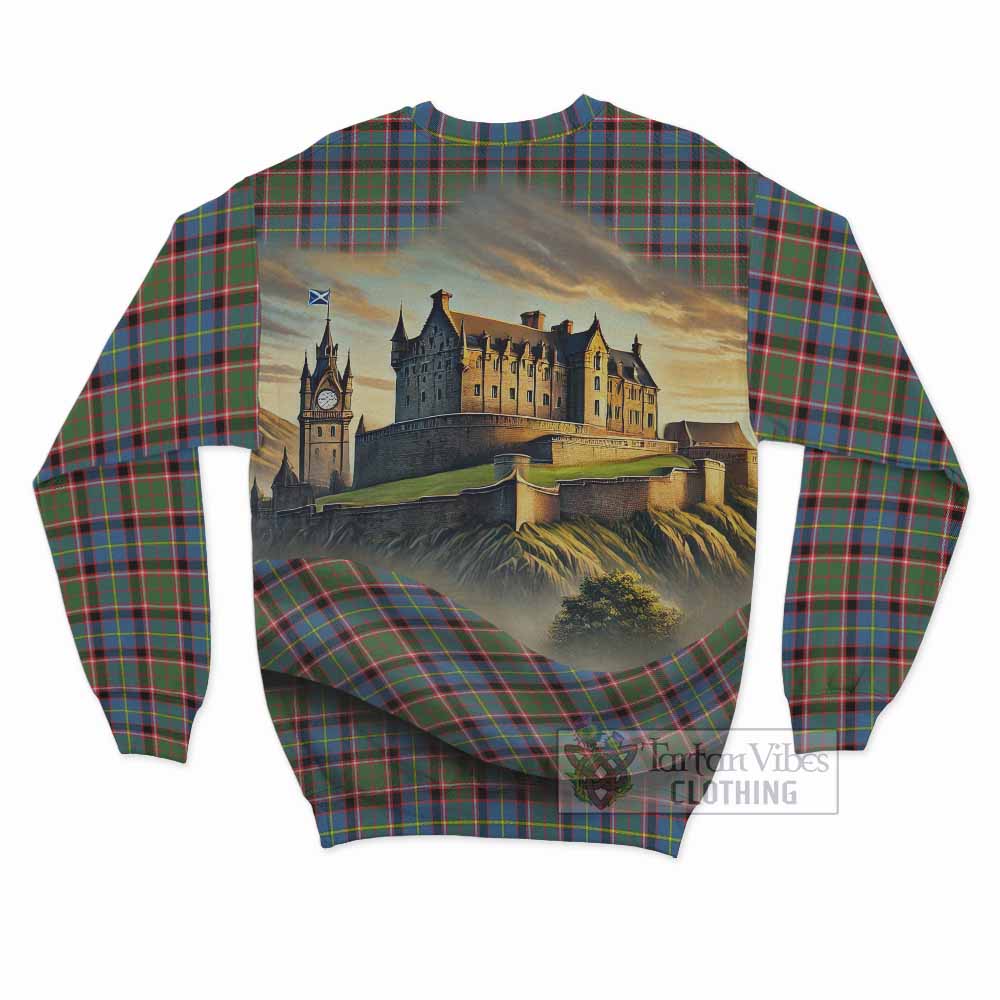 Aikenhead Tartan Family Crest Sweatshirt with Scottish Ancient Castle Style - Tartan Vibes Clothing
