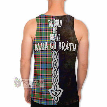 Aikenhead Tartan Family Crest Men's Tank Top Alba Gu Brath Be Brave Lion Ancient Style