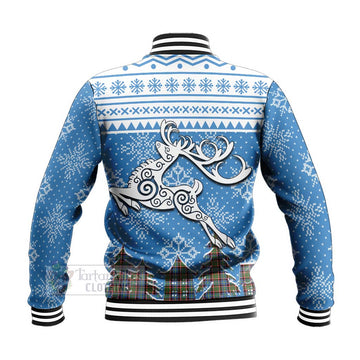 Aikenhead Clan Christmas Baseball Jacket Celtic Reindeer Style - Tartan Vibes Clothing