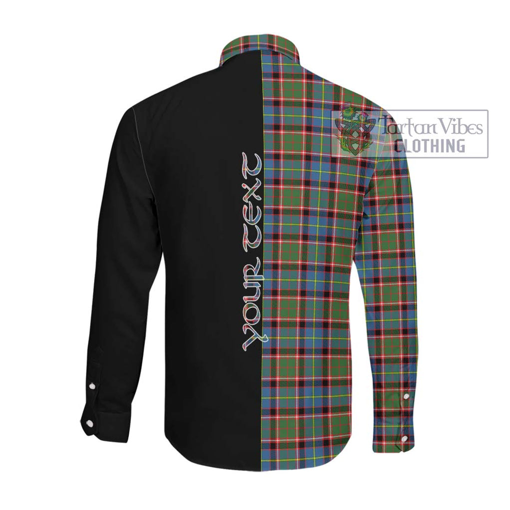 Aikenhead Tartan Long Sleeve Button Shirt with Family Crest and Half Of Me Style Men's Shirt - Tartanvibesclothing Shop