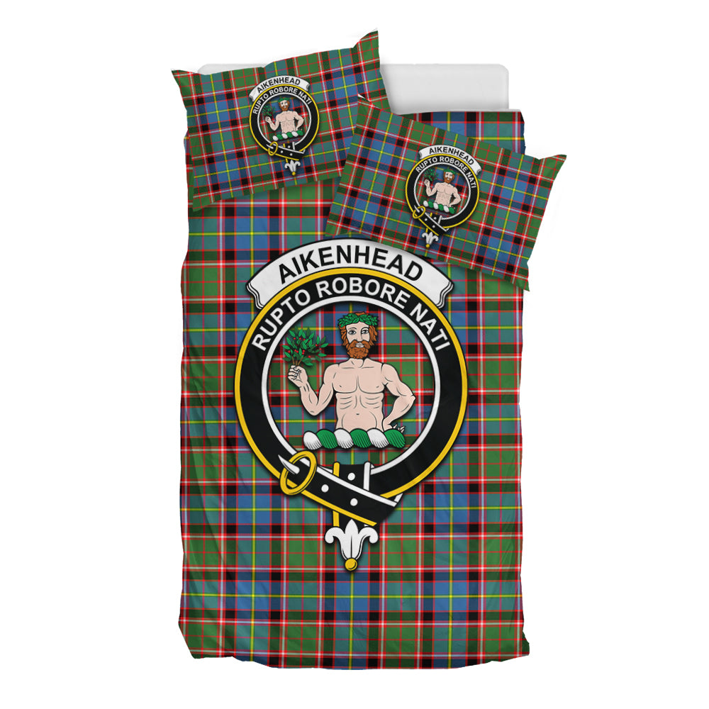 Aikenhead Tartan Bedding Set with Family Crest - Tartan Vibes Clothing