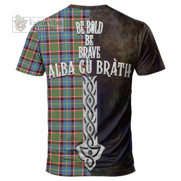 Aikenhead Tartan Family Crest T-Shirt Alba Gu Brath Be Brave Lion Ancient Style