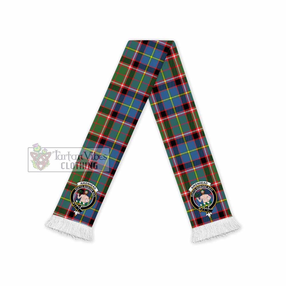 Tartan Vibes Clothing Aikenhead Tartan Ruffneck Scarf with Family Crest