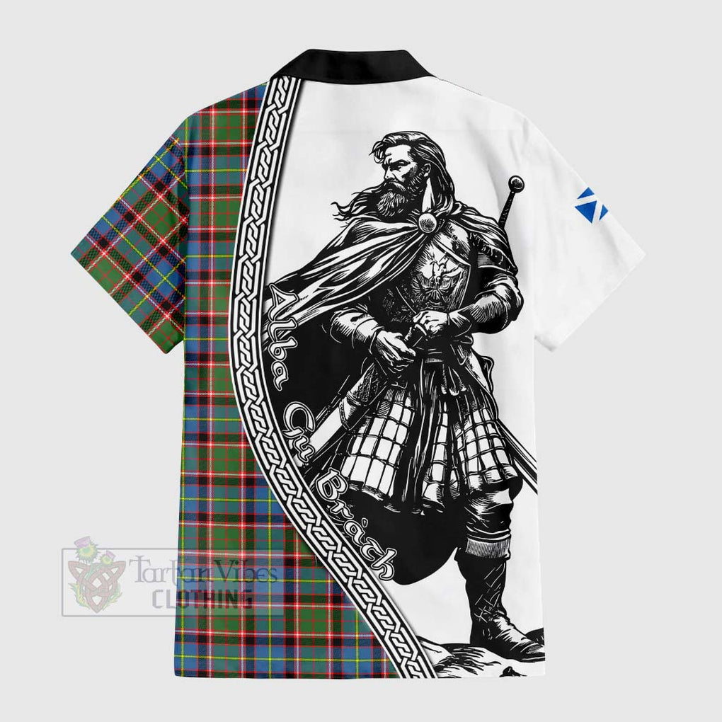 Aikenhead Tartan Clan Crest Hawaiian Shirt with Highlander Warrior Celtic Style - Tartan Vibes Clothing