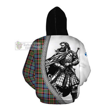 Aikenhead Tartan Clan Crest Cotton Hoodie with Highlander Warrior Celtic Style Pullover Hoodie - Tartan Vibes Clothing