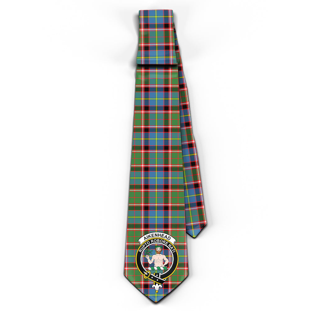 Aikenhead Tartan Classic Necktie with Family Crest - Tartan Vibes Clothing
