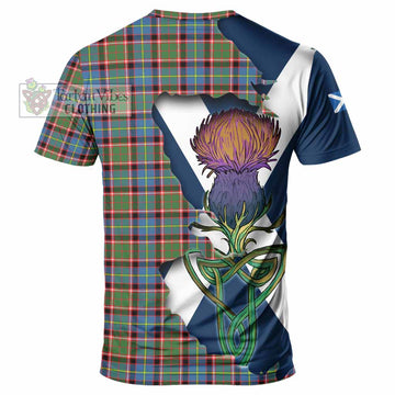 Tartan Vibes Clothing Aikenhead Tartan Family Crest T-Shirt Scottish Thistle Celtic Inspired