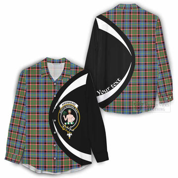 Aikenhead Tartan Women's Casual Shirt with Family Crest Circle Style - Tartan Vibes Clothing