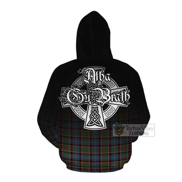 Tartan Vibes Clothing Aikenhead Tartan Cotton Hoodie Featuring Alba Gu Brath Family Crest Celtic Inspired
