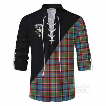 Aikenhead Tartan Ghillie Kilt Shirt with Family Crest and Military Logo Style - Tartan Vibes Clothing