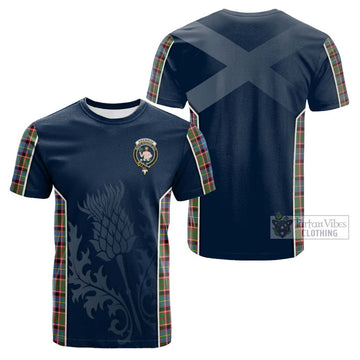Tartan Vibes Clothing Aikenhead Tartan Cotton T-shirt with Family Crest and Scottish Thistle Vibes Sport Style