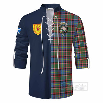 Aikenhead Tartan Ghillie Kilt Shirt Alba with Scottish Lion Royal Arm Half Style - Tartan Vibes Clothing