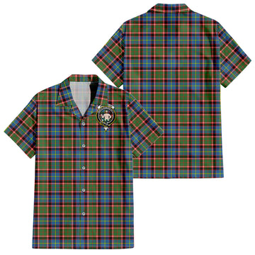 Aikenhead Tartan Short Sleeve Button Down Shirt with Family Crest