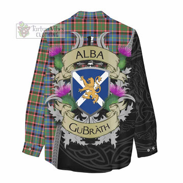 Aikenhead Tartan Family Crest Women's Casual Shirt Lion Rampant Royal Thistle Shield Celtic Inspired - Tartan Vibes Clothing