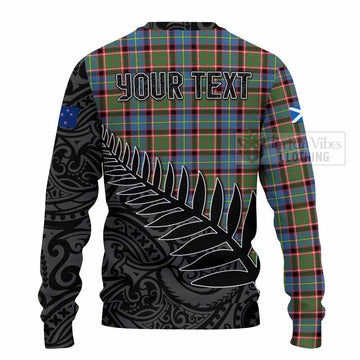 Aikenhead Crest Tartan Knitted Sweater with New Zealand Silver Fern Half Style - Tartan Vibes Clothing
