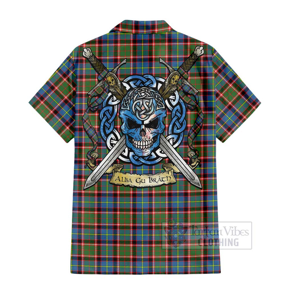 Aikenhead Tartan Hawaiian Shirt with Family Crest Celtic Skull Style - Tartan Vibes Clothing