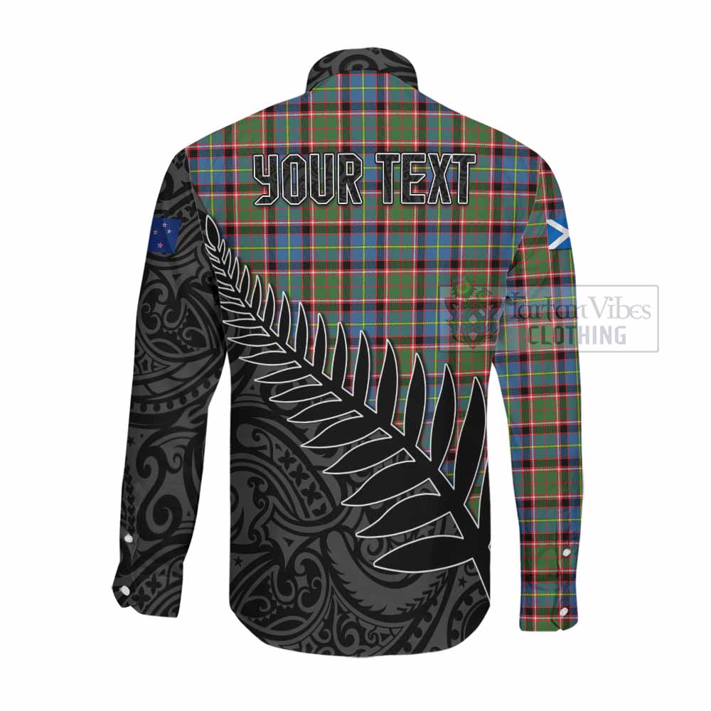 Aikenhead Crest Tartan Long Sleeve Button Shirt with New Zealand Silver Fern Half Style Men's Shirt - Tartan Vibes Clothing
