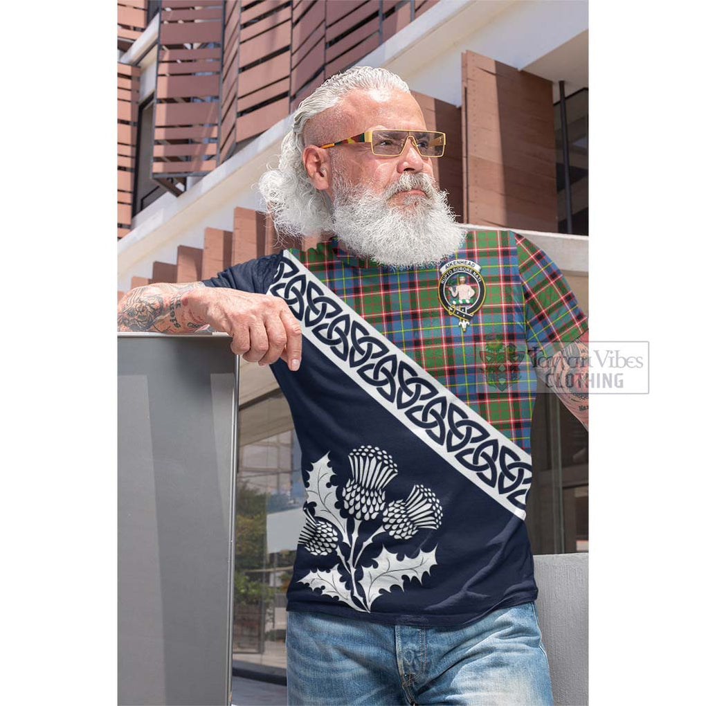 Aikenhead Tartan Cotton T-shirt Featuring Thistle and Scotland Map Men's Shirt - Tartan Vibes Clothing